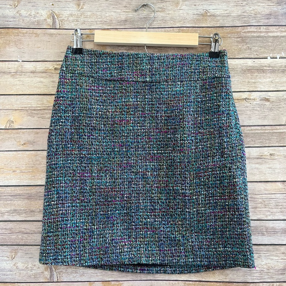 LOFT Skirt Women’s Size 00 Petite Multicolor Tweed Mini